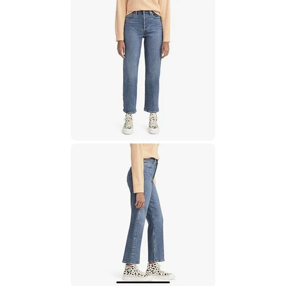 𝅺LEVI'S Women's Premium Ribcage Straight Ankle Jeans- New With Tags 25” 1D - Picture 2 of 6